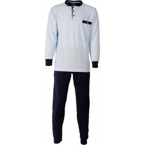 Paul Hopkins Heren Pyjama - Katoen - Polo Sluiting - Licht Blauw - Maat S