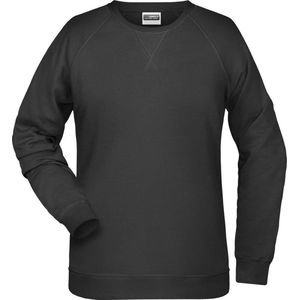 James and Nicholson Dames/dames Raglan Sweatshirt met lange mouwen (Zwart)