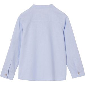 Overhemd - Blauw - Katoen/Linnen - Lange Mouwen