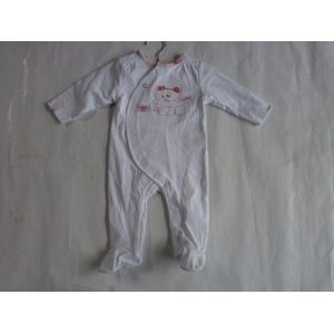 Noukie's , pyjama in katoen wit 6maand voor meisje