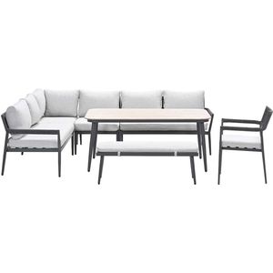 Garden Impressions Tineo lounge dining set 7-delig - donker grijs