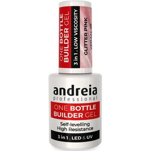 Andreia Professional - BIAB - One Bottle Builder Gel 3 in 1 - Glitter Pink kleur - Lage Viscositeit - Hema vrij - Di Hema vrij - 14ml