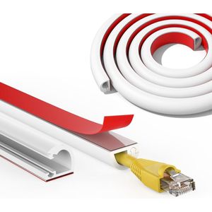 Mini kabelkanalen - Kabelbeheer - Set van 5 - Wit - Kunststof