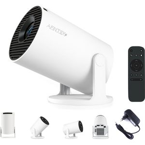 AFINTEK Smart Mini Beamer - 4K ondersteuning - Automatische Beeldcorrectie - Android 11 - Casten ingebouwd