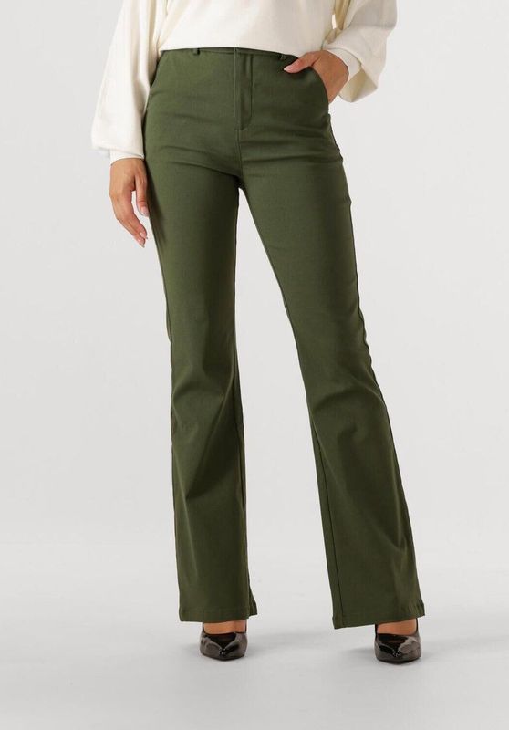 Minus Carma Flared Pant Broeken Dames - Donkergroen - Maat 36