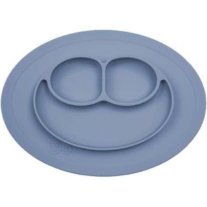 Mini Mat 12 maanden + bord van 100% siliconen - geïntegreerde placemat - indigoblauw