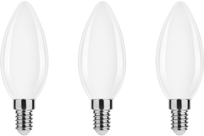 Modee - E14 LED Lamp - Neutraal Wit - LED Filament Melkglas Kaarslamp B35 - 7W - 806lm - 3 stuks