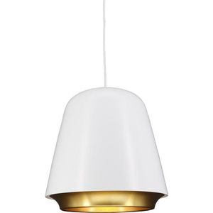 Hanglamp Santiago Wit/Goud - Ø35cm - E27 - IP20 - Dimbaar > lampen hang wit goud | hanglamp wit goud | hanglamp eetkamer wit goud | hanglamp keuken wit goud | led lamp wit goud | sfeer lamp wit goud