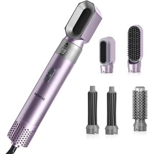 Novoz Krultang 5 in 1 - Multistyler - Airstyler - Multifunctioneel - Fohnborstel - Paars-Grijs