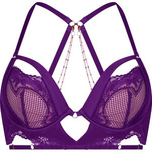 Hunkemöller Dames Lingerie Niet-voorgevormde longline beugel bh Belladonna - Paars - maat C75