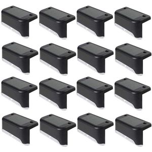Buiten LED-wandlampen op zonne-energie voor in de tuin - Waterdicht - Zonnelampen voor trappen, pad, hek, muur, garage - Warm wit .