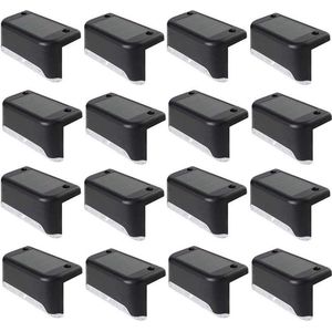 Buiten LED-wandlampen op zonne-energie voor in de tuin - Waterdicht - Zonnelampen voor trappen, pad, hek, muur, garage - Warm wit .