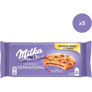 Milka Sensations - chocolate chips cookies met vloeibare melkchocolade - 208g x 5