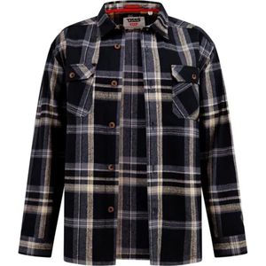 DUKE 555 FALKIRK ZWAAR-SHACKET OVERSHIRT ZWART/WIT BIG SIZE 5XL