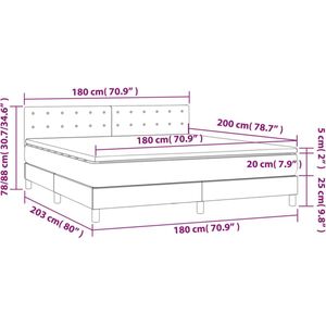 vidaXL - Boxspring - met - matras - kunstleer - zwart - 180x200 - cm