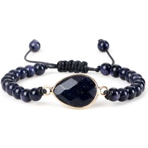 Marama - armband Indigo Sandstone - verstelbaar - damesarmband - donkerblauw - edelsteen