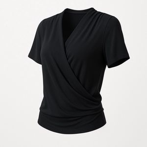 Stella Fiora Zwarte Overslagtop – Elegant & Travelproof