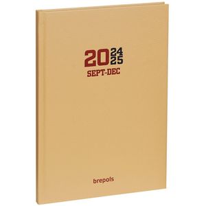 Brepols agenda 2024-2025 - 16 M - Bretime COLLEGE - Weekoverzicht - Beige - 14.8 x 21 cm
