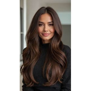 Halo Hair Extensions | Hair Extensions | 45 CM | 95 GR | Human Hair |Heel Donker Bruin| Echt Haar | The Hair Label