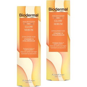 Biodermal Skin Booster Glow serum – Serum voor een stralende huid met hyaluronzuur en Vitamine C - Hyaluronzuur serum 2 x 30ml - BUNDEL 2 STUKS