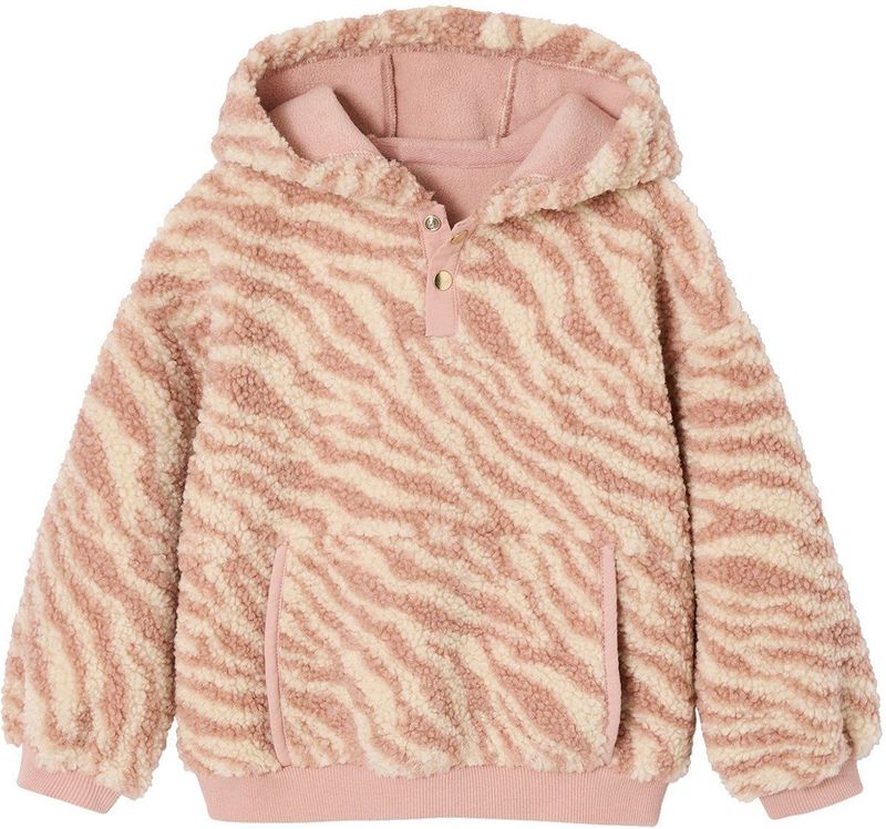 Meisjessweater - Roze - Sherpa - Met Capuchon
