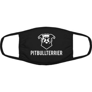 Pitbull terrier mondkapje | hond | dier | dierendag | grappig | gezichtsmasker | bescherming | bedrukt | logo | Zwart mondmasker van katoen, uitwasbaar & herbruikbaar. Geschikt voor OV