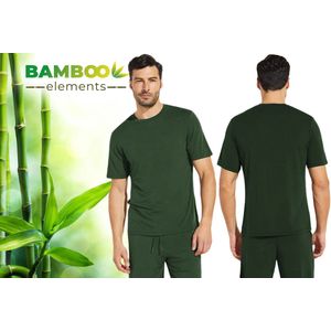 Bamboe T Shirt Heren - Groen - Regular Fit - Casual Heren T Shirt - Bamboo - Ronde Hals