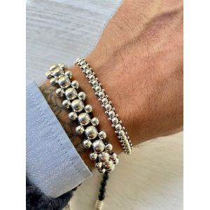 Spadarella Gioielli - SPBR197 - Armband - 925 Zilver - 5 mm - Black 4000 - 19,5 Cm