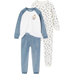 Set van 2 Pyjama's - Groen - Fluweel - Voor Jongens