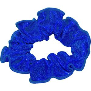 Snowflake - Hair Scrunchie - Mystique Glansstof - Turnen - Meisjes - Haarwokkel - Elastisch - Koningsblauw - One Size