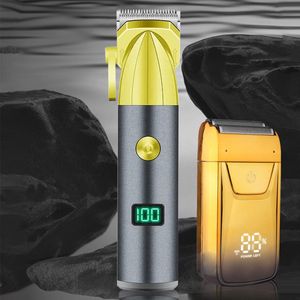 CHIWIN 2-in-1 Draadloze Haartrimmer & Scheerapparaat Met LCD-Display – 4 Lengtekammen (1,5-6 mm) – 2/3 Snelheden – 1200 mAh – Professionele Metalen Set