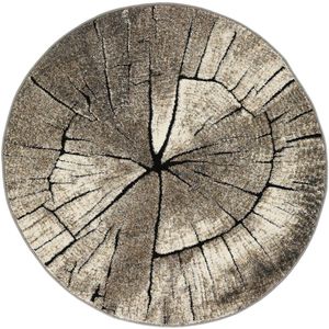 Boomstam Design Vloerkleed - Ibiza 605-95 Earth - Beige-Grijs-Ø 160 cm