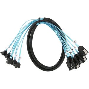 6 Gbps SATA III-datakabel, 7-pins vrouwelijk recht naar recht haaks vrouwelijk datakabel met slot, voor SSD (0,5 m/1,6 ft)