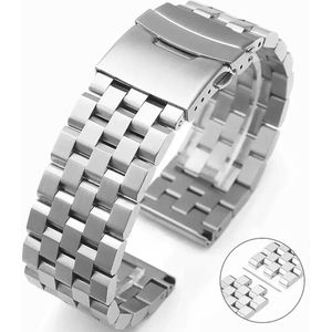 DrPhone SteelCraft PrecisionFit - Metalen 20mm Horlogeband - Druk sluiting - Universeel + Aanpaskit - Zilver