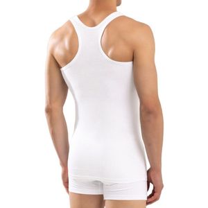 Calzera Premium Kwaliteit Halterhemden - Tanktop - Sporthemd heren - 100% Katoen - Wit - Maat XXL
