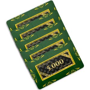 Diamond poker plaque - poker chip - poker - plakkaat - waarde 5000 (5 stuks) - groen
