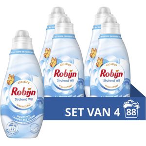 Robijn Klein & Krachtig Classics Vloeibaar Wasmiddel - Stralend Wit - Voordeelverpakking - 4 x 22 Wasbeurten