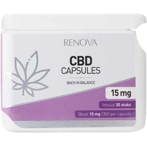 Renova CBD capsules 10% - 15mg CBD - cannabidiol - hennep - THC-vrij