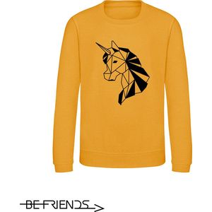 Be Friends Sweater - Eenhoorn - Kinderen - Mosterd geel - Maat 3-4 jaar