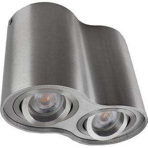 Olucia Onno - Moderne Opbouwspot - 2L - Aluminium - Zilver - Rond