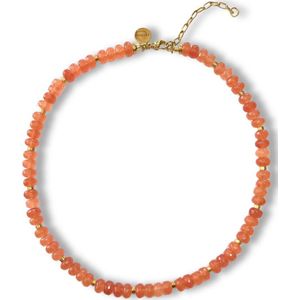 Maus oranje agaat kralenketting