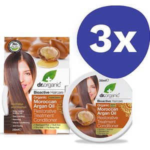 Dr Organic Argan Olie Haarmasker (3x 200ml)