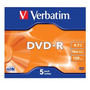 Verbatim DVD-R Matt Silver 4.7GB 16X - 5-pack Jewelcase