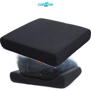 CUBEXCOM® Zitkussen, Orthopedisch Ergonomisch Traagschuim Stoelkussen, Rolstoelkussen, Zitkussen Bureaustoel, Comfortabel Memory Foam Steunkussen, Wigkussen, Bureaustoelkussen, Autostoelkussen, Stuitkussen, İschiaskussen, Zwangerschapskussen,VIERKANT