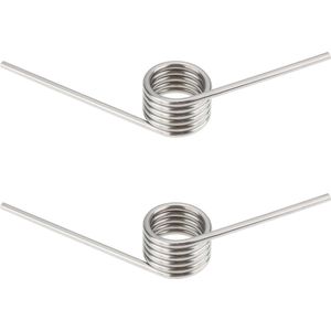 2PCS Stainless Steel Double Leg Torsion Springs 5.5 Coils Links Spring 1.8mm Thread Diameter 130 Degree Spring for Machinery Automotive DIY Projects