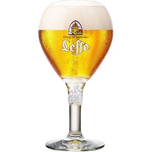 Leffe Bierglas op Voet 33cl - Bier Glas 0,33 l - Bolle Vorm - 330 ml