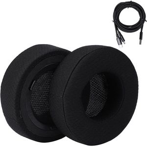 Vervangende oorkussens voor gaming headset in zwart met mesh stof en memory foam - Oorkussens - Hoofdtelefoon - Headset - Corsair Virtuoso RGB Draadloze SE XT - Zacht - Zwart - Oplaadkabel