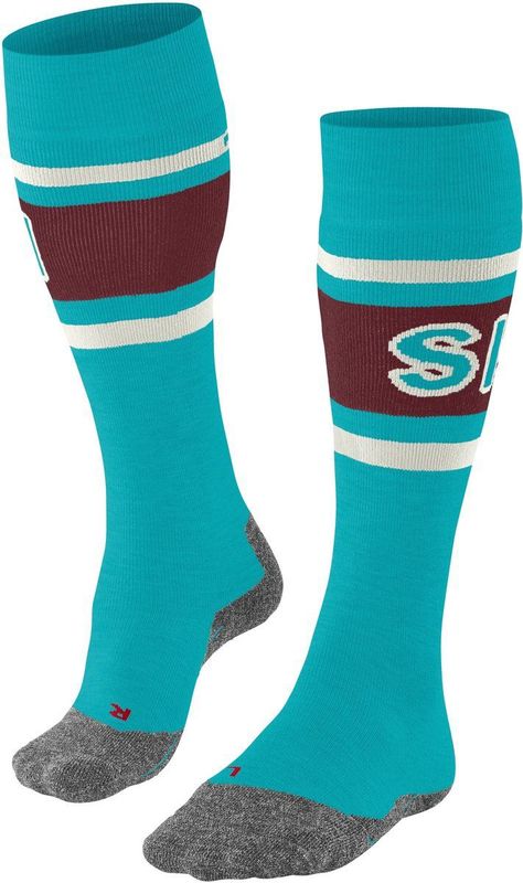 FALKE SK2 Intermediate Wool - Ski Sokken - Turquoise Peacock Blue - 1 Paar