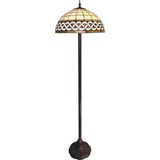 LumiLamp Tiffany Vloerlamp Ø 46x166 cm Wit Kunststof Glas Staande Lamp