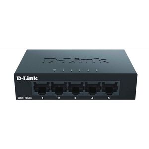 WNHB® 5 Poorts Gigabit Netwerkswitch - Fanless Plug en Play Switch met Metalen Behuizing - Stille LAN Switch voor Thuis en Kantoor